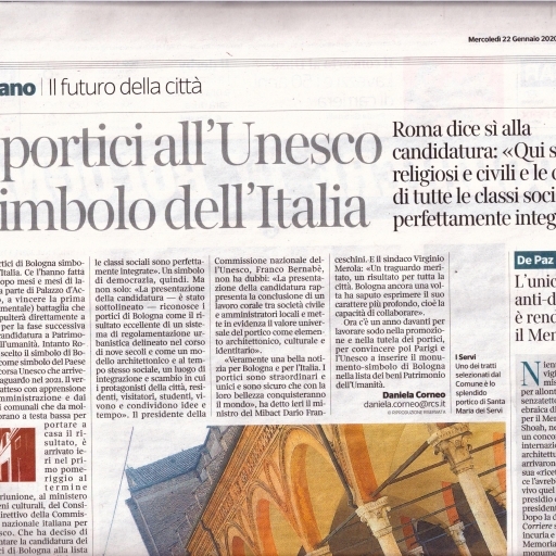 L’Italia, candida i portici di Bologna a patrimonio mondiale UNESCO 2020/2021